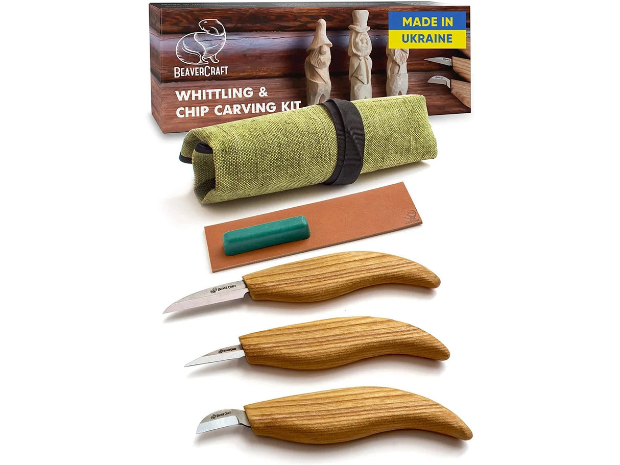 Beavercraft Chip and Whittle Craft Tool Knife Set