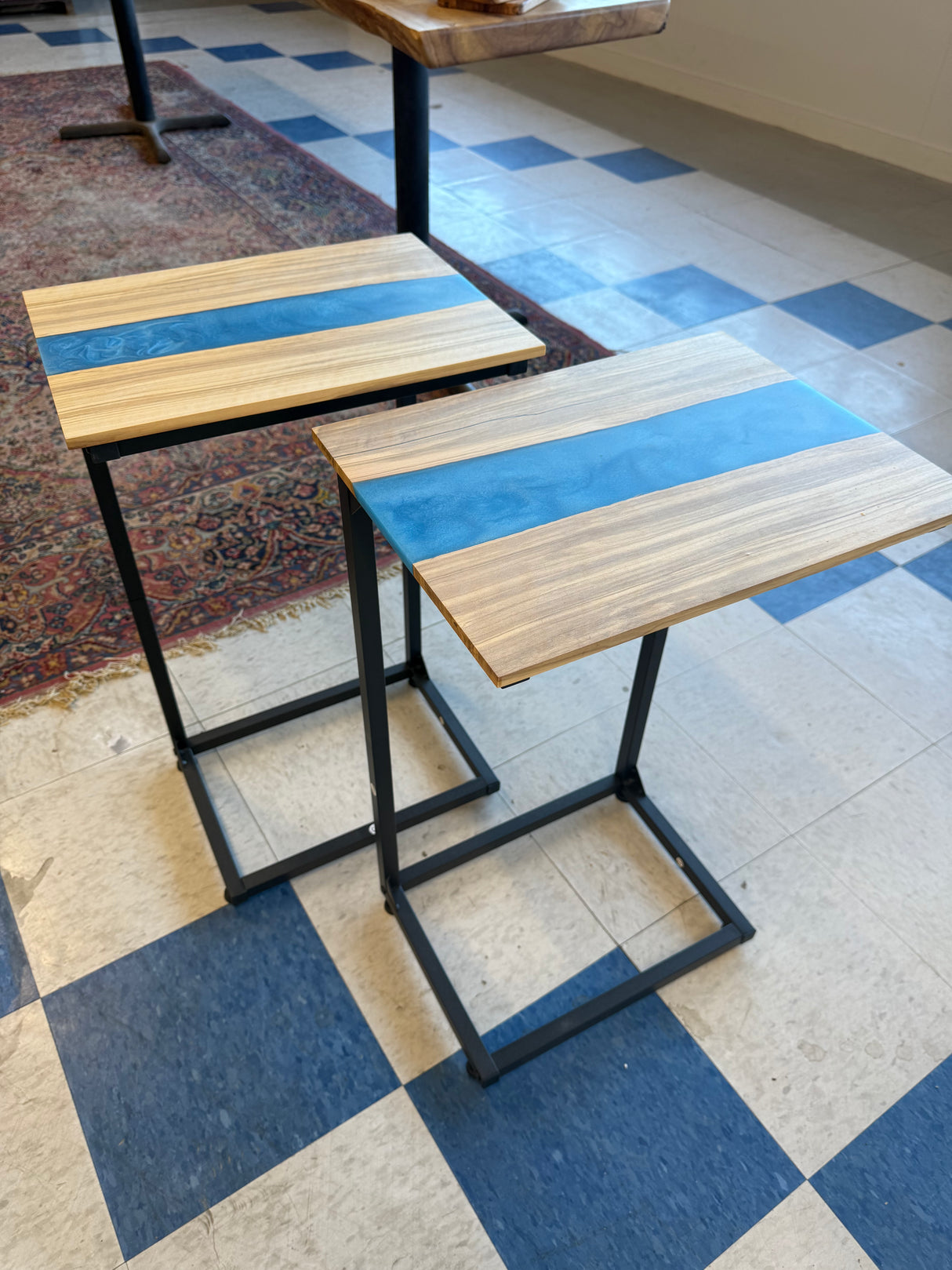 Epoxy Couch Table - Blue