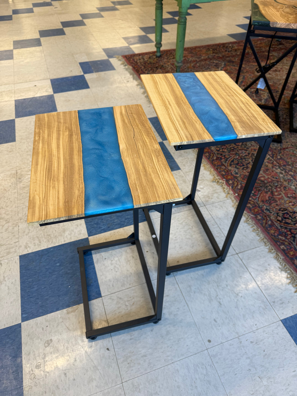 Epoxy Couch Table - Blue